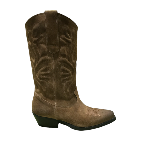 botte mi-mollet style cowboy de la marque Morin fait en suède en Italie